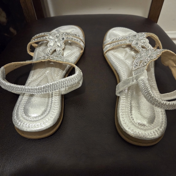 Silver Sandals with Intricate Design - Picture 15 of 16